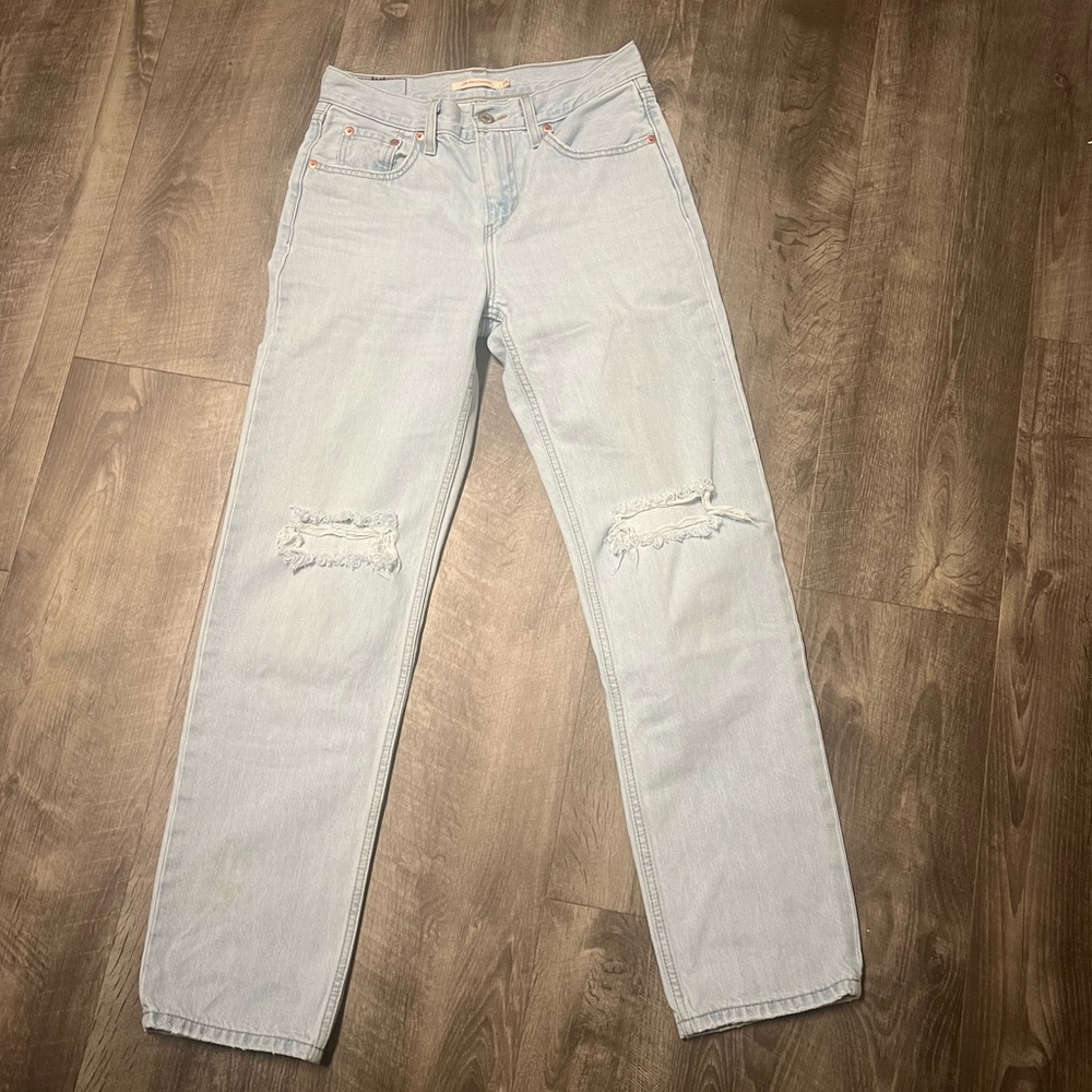 Levi straight ripped jeans